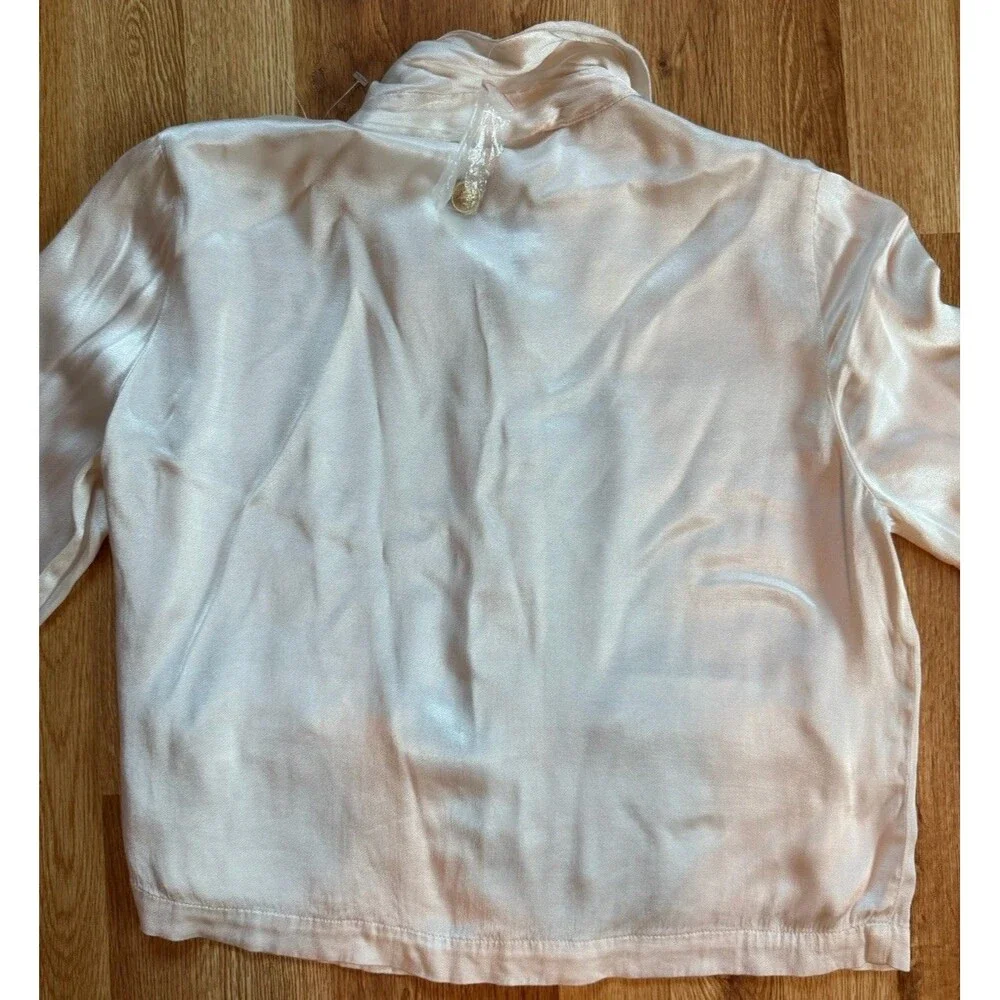J.Crew Women’s Ivory 100% Viscose Button Front Blouse Long Sleeve Sz S Elegant